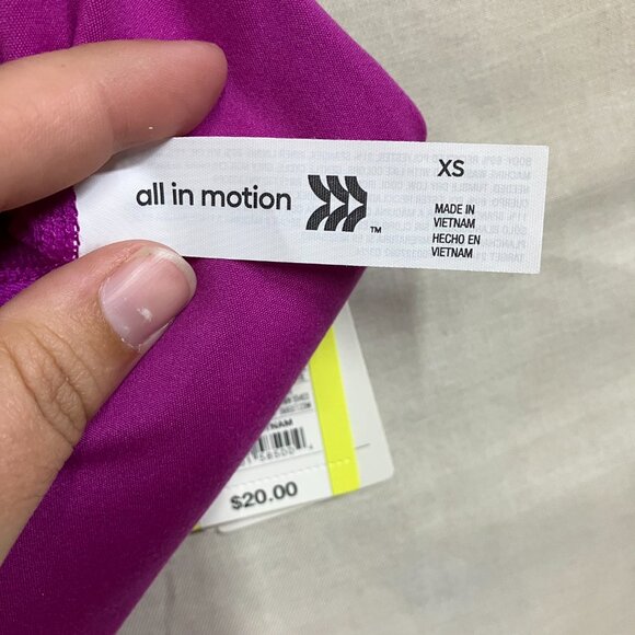 All In Motion Womens XS Dark Violet Flex Light Support V-Neck Cropped Sports Bra - Picture 8 of 10